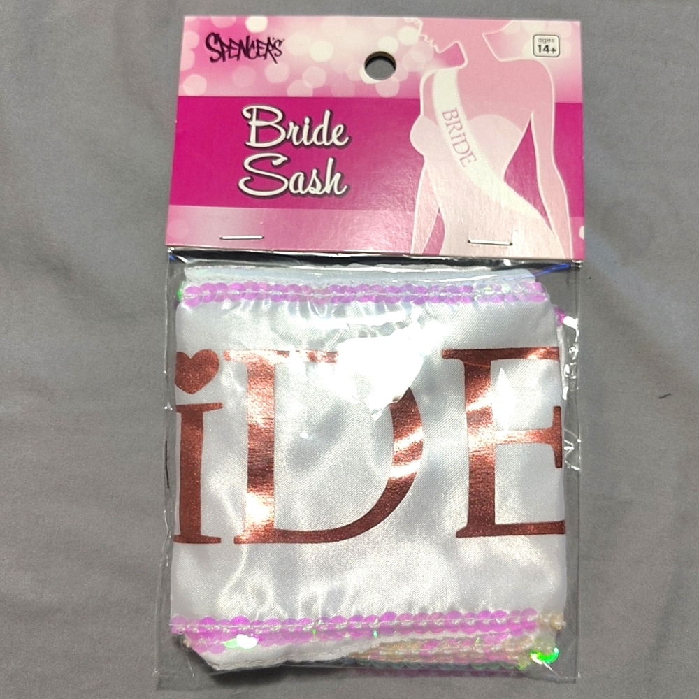 Spencer's white bride sash